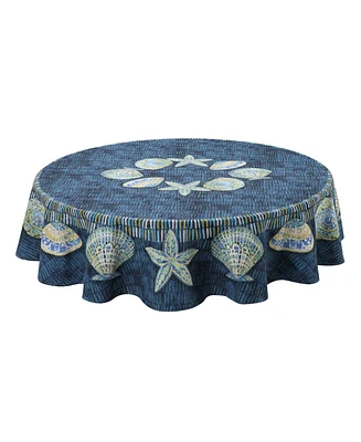 Laural Home Embellished Shells 70" Round Tablecloth