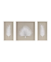 Madison Park Sabal Palm Rice Paper Framed Shadow Box Set, 3 Piece