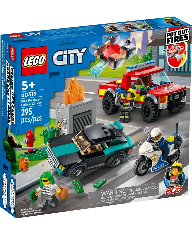 Lego City Fire Fire Rescue & Police Chase 60319 Building Set, 295 Pieces