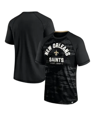 Men's Fanatics Black New Orleans Saints Hail Mary Raglan T-shirt