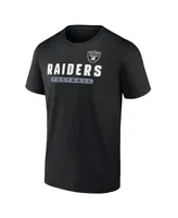 Men's Fanatics Black and Heathered Gray Las Vegas Raiders Parent T-shirt Combo Pack