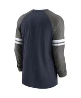 Men's Nike Navy and Charcoal Houston Texans Performance Raglan Long Sleeve T-shirt