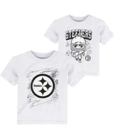 Toddler Boys White Pittsburgh Steelers Coloring Activity Two-Pack T-shirt Set