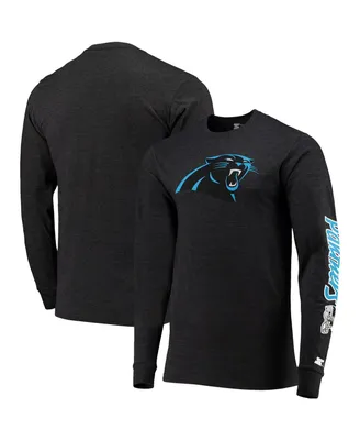 Men's Starter Heathered Black Carolina Panthers Halftime Long Sleeve T-shirt