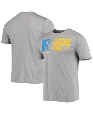 Men's New Era Heathered Gray Los Angeles Chargers Combine Authentic Game On T-shirt