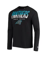 Men's New Era Black Carolina Panthers Combine Authentic Split Line Long Sleeve T-shirt