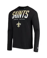 Men's New Era Black Orleans Saints Combine Authentic Split Line Long Sleeve T-shirt