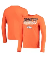 Men's New Era Orange Denver Broncos Combine Authentic Split Line Long Sleeve T-shirt