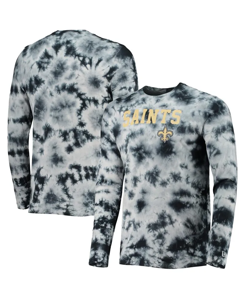 Men's New Era Black New Orleans Saints Tie-Dye Long Sleeve T-shirt