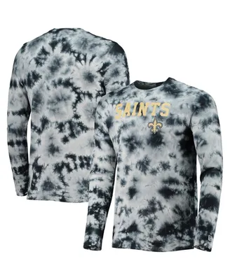 Men's New Era Black New Orleans Saints Tie-Dye Long Sleeve T-shirt