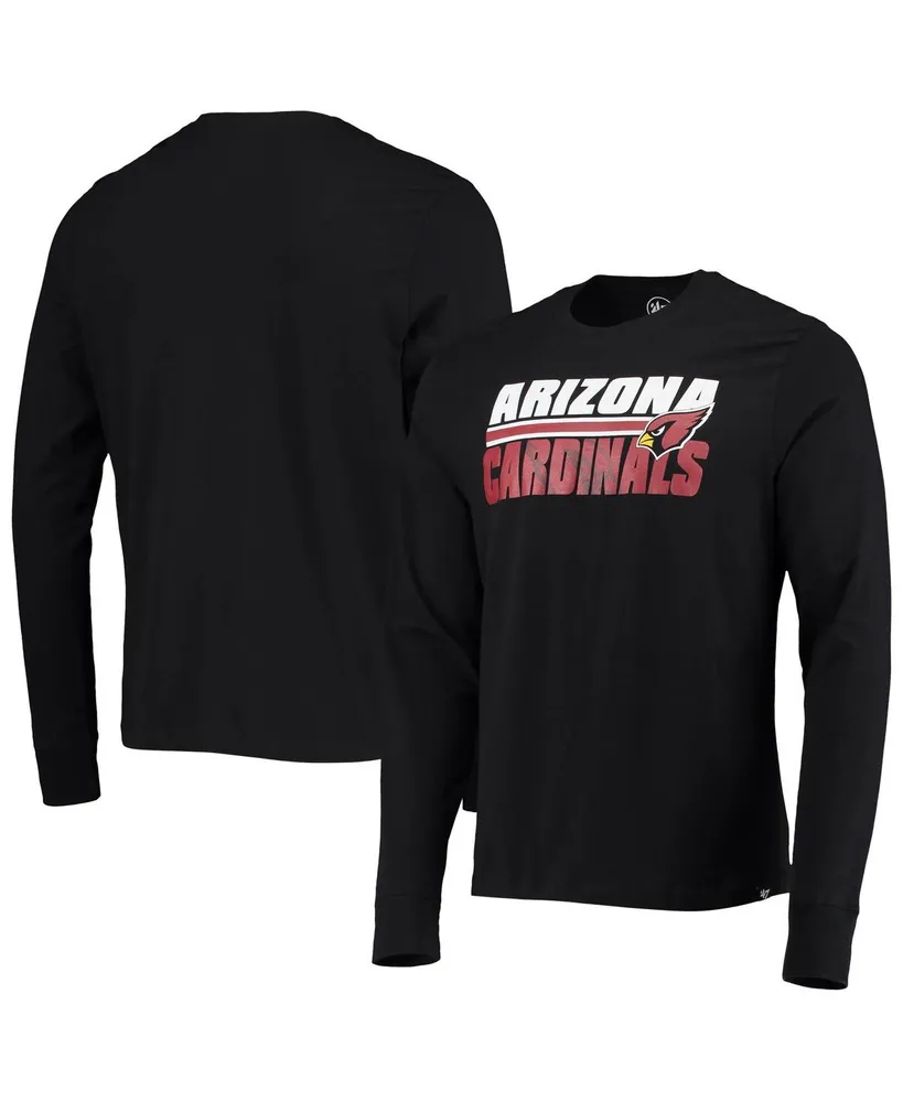 Men's '47 Black Arizona Cardinals Shadow Super Rival Long Sleeve T-shirt