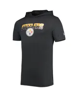 Men's New Era Heathered Black Pittsburgh Steelers Team Brushed Hoodie T-shirt