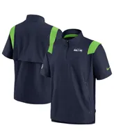 Men's Nike College Navy Seattle Seahawks Coach Chevron Lockup Quarter-Zip Top