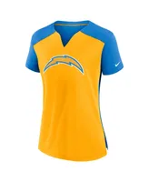 Women's Nike Gold, Powder Blue Los Angeles Chargers Impact Exceed Performance Notch Neck T-shirt