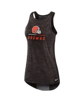 Women's Nike Brown Cleveland Browns High Neck Performance Tank Top