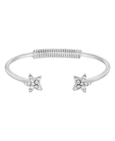 2028 Silver-Tone Crystal Star Spring Bracelet