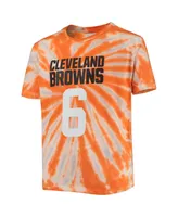 Big Boys Baker Mayfield Orange Cleveland Browns Tie-Dye Name and Number T-shirt