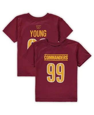 Preschool Boys and Girls Chase Young Burgundy Washington Commanders Mainliner Player Name Number T-shirt
