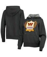 Women's New Era Heathered Charcoal Washington Commanders Raglan Pullover Hoodie