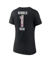 Women's Fanatics Black Las Vegas Raiders Plus Mother's Day #1 Mom V-Neck T-shirt
