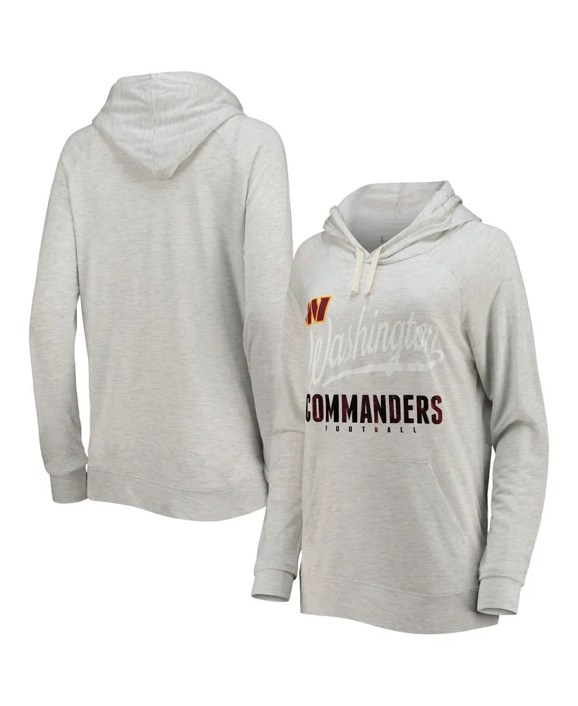 Women's Touch Oatmeal Washington Commanders Pre-Game Raglan Pullover Hoodie