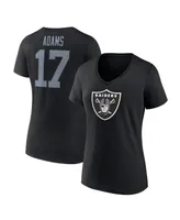 Women's Fanatics Davante Adams Black Las Vegas Raiders Player Icon Name and Number V-Neck T-shirt