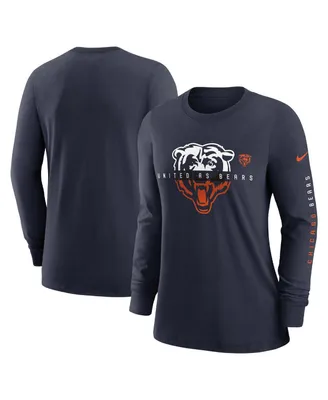 Women's Nike Navy Chicago Bears Prime Split Long Sleeve T-shirt
