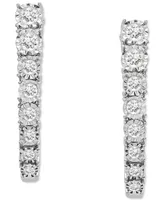 Wrapped in Love Diamond Graduated Oval Hoop Earrings (1 ct. t.w.) in Sterling Silver, Created for Macy's