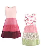 Hudson Baby Big Girls Hudson Cotton Dresses, Blush Rose Leopard