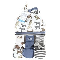 Hudson Baby Baby Boys Hudson Caps, Mittens and Socks Set, Transportation, 0-6 Months