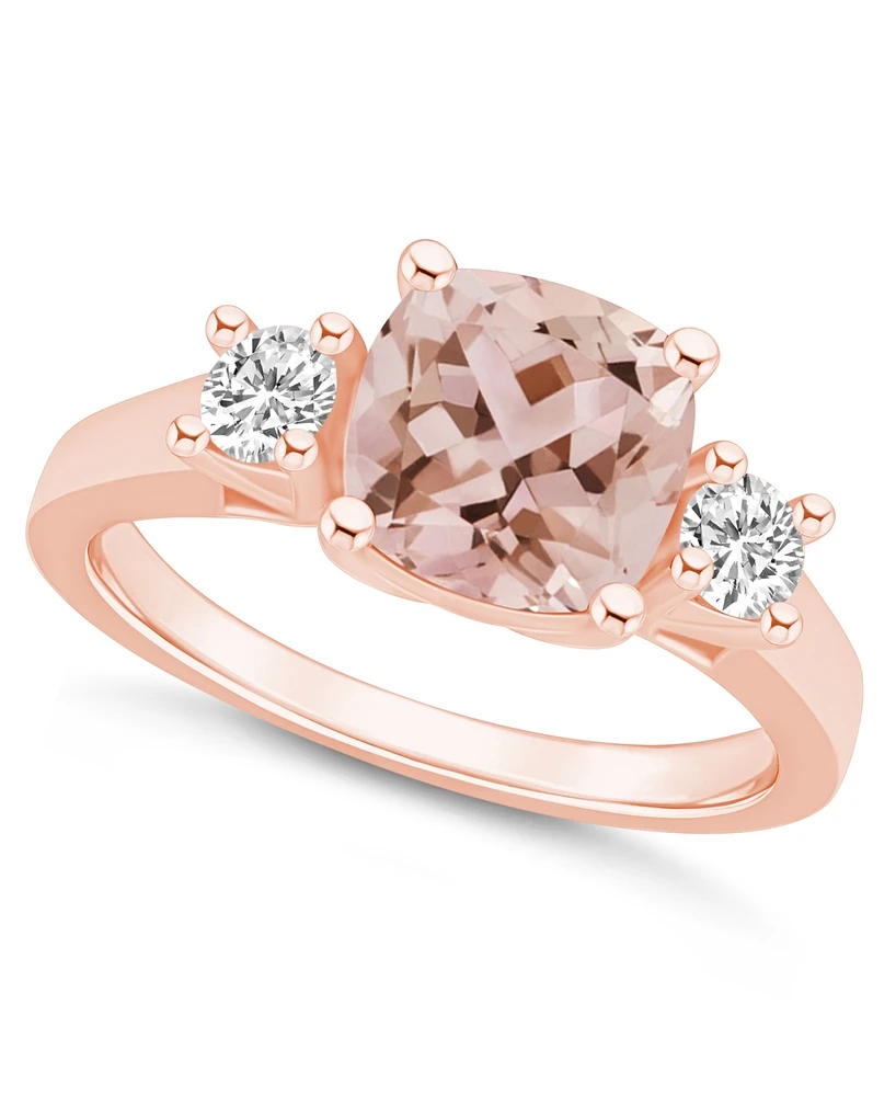 Macy's Morganite (2 ct. t.w.) and Diamond (1/3 Ring 14K Rose Gold