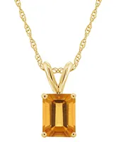 Citrine (1-5/8 ct.t.w) Pendant Necklace in 14K Yellow Gold