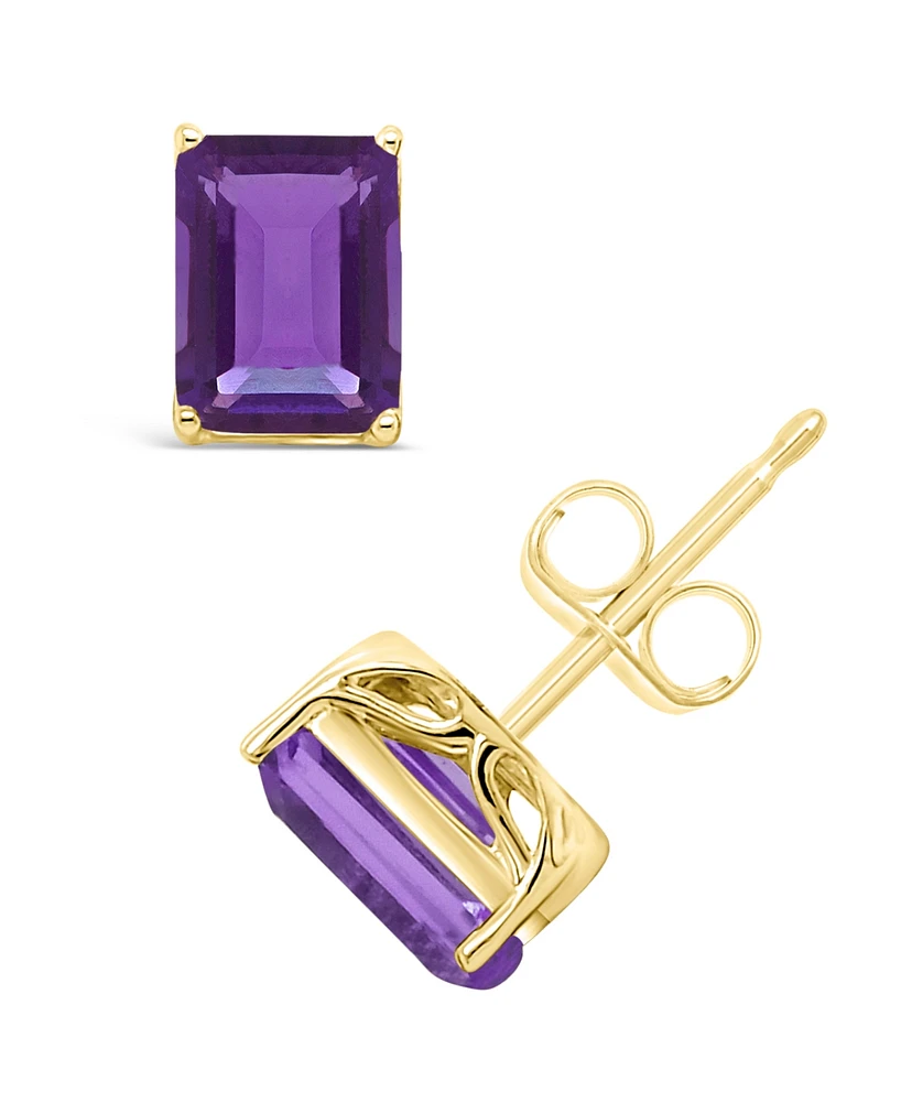 Macy's Amethyst (3-1/5 ct. t.w.) Stud Earrings in 14K Gold