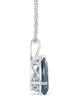 Macy's London Topaz (3-5/8 ct. t.w.) Pendant Necklace in 14K White Gold