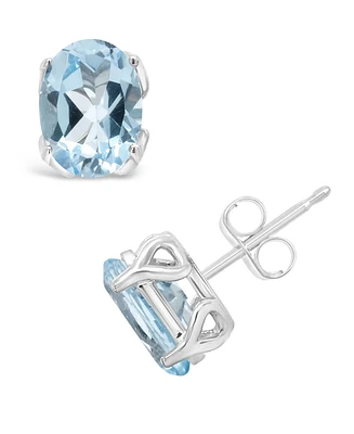 Macy's Topaz (3-1/5 ct. t.w.) Stud Earrings in 14K White Gold