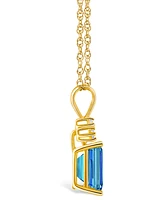 Blue Topaz (3 ct. t.w.) and Diamond (1/10 Pendant Necklace 14k Yellow Gold or White