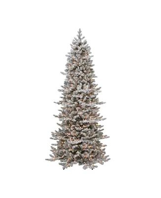 6.5' Pre-Lit Flocked Slim Royal Majestic Douglas Fir Downswept Tree with 350 Underwriters Laboratories Clear Incandescent Lights, 1862 Tips