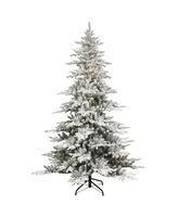 6.5' Pre-Lit Flocked Utah Fir Tree with 350 Underwriters Laboratories Clear Incandescent Lights, 1569 Tips