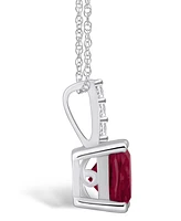 Macy's Garnet (-/ Ct. T.w.) and Diamond Accent Pendant Necklace in 14K Gold