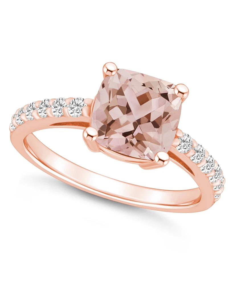 Macy's Morganite (2 Ct. T.w.) and Diamond (1/3 Ring 14K Rose Gold