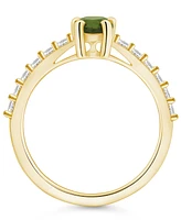 Macy's Peridot (1 Ct. T.w.) and Diamond (1/3 Ring 14K Yellow Gold