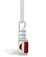 Macy's Garnet (2-3/4 Ct. T.w.) and Diamond (1/10 Ct. T.w.) Pendant Necklace in 14K Gold