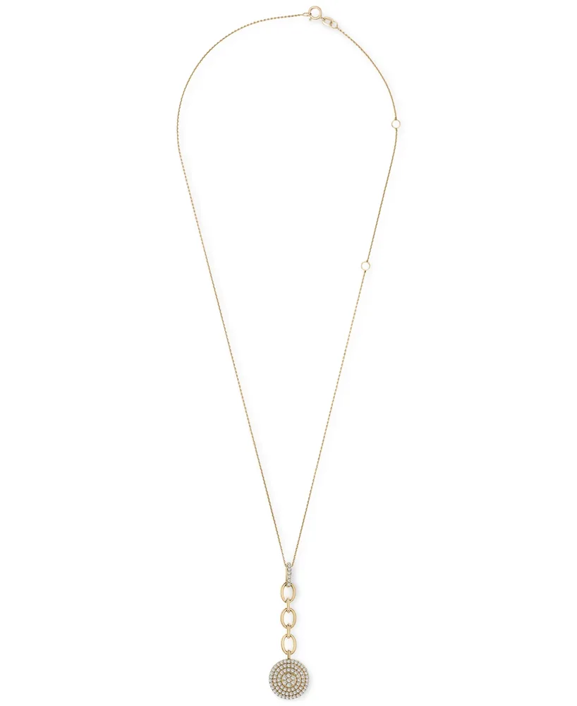 Wrapped in Love Diamond Circle Cluster Pendant Necklace (3/4 ct. t.w.) in 14k Gold, 16" + 4" extender, Created for Macy's