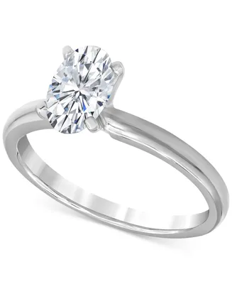 Diamond Oval-Cut Solitaire Engagement Ring (1 ct. t.w.) in 14k White Gold