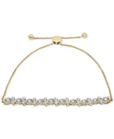 Wrapped in Love Diamond Swirl Cluster Bolo Bracelet (1 ct. t.w.) in 14k Gold, Created for Macy's