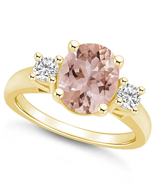 Macy's Morganite and Diamond Ring (2-1/2 ct.t.w 1/3 ct.t.w) 14K Yellow Gold