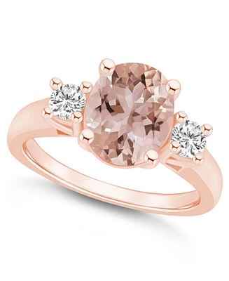 Macy's Morganite and Diamond Ring (2-1/2 ct.t.w 1/3 ct.t.w) 14K Rose Gold