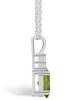 Macy's Peridot (1-1/3 Ct. T.w.) and Diamond (1/10 Ct. T.w.) Pendant Necklace in 14K Gold