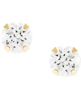 2-Pc. Set Cubic Zirconia Solitaire Stud Earrings & Cross Drop Earrings in 10k Gold