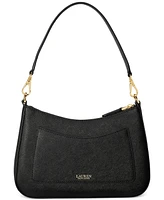 Lauren Ralph Women's Crosshatch Leather Medium Danni Shoulder Bag